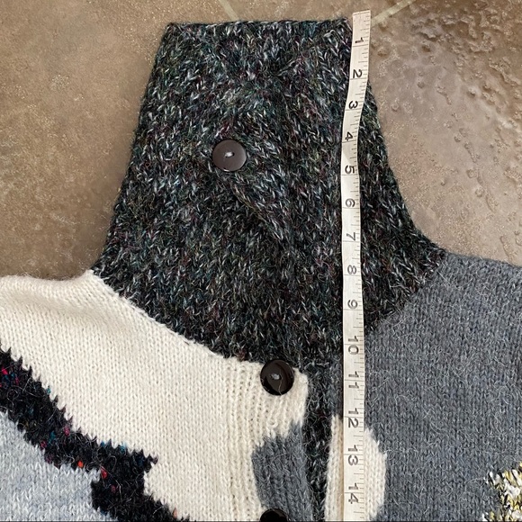 vtg Wool/Mink Knit Sweater Coat (46) - Picture 7 of 10